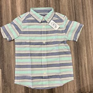 NEW 4T Children’s Place Celtic Blue button-up collared shirt NWT